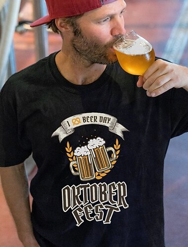  Oktoberfest Øl T-skjorte Bayersk München Tysk Graphic Til Herre Voksne Karneval Oktoberfest øl Varmstempling Fest Fritid / hverdag