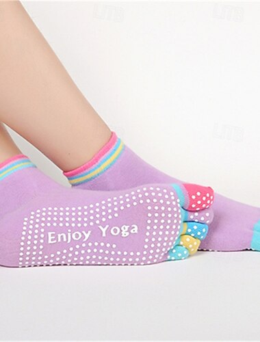  Mujer Calcetines de suelo Antifricción absorbente del sudor A prueba de resbalones por Pilates Danza Aptitud física