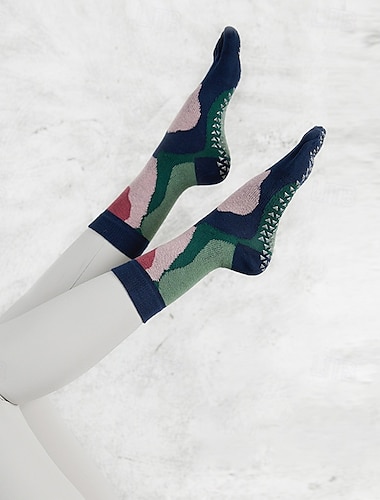  Mujer Calcetines de suelo Dispensador antideslizante antiolor Antifricción absorbente del sudor por Pilates Danza Aptitud física