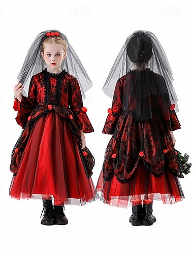  Vampir Maskerade Halloween Mädchen Kinder Karneval Halloween Halloween Karneval Kindertag Einfaches Karnevalskostüm