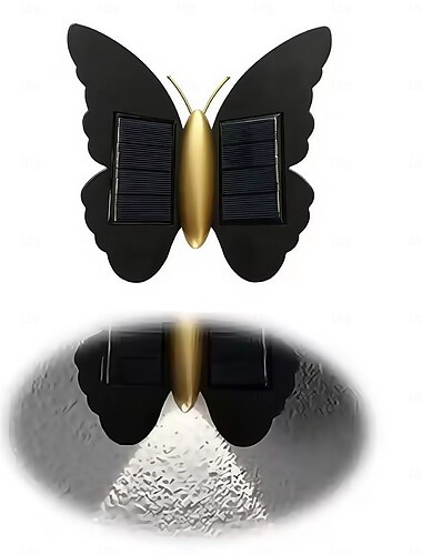  Schmetterling Solar-Wandleuchte Außenwandlaterne Bewegungssensor Außenhoflampe Auto Ein/Aus LED-Induktionslampe für Zaunterrasse 1 Stück