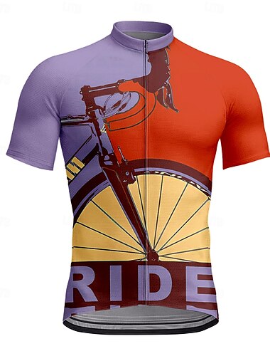  Bărbați Jersey de ciclism Manșon scurt Bicicletă Tricou Tee Jerseu Topuri cu 3 buzunare spate Rezistent la UV Respirabil Uscare rapidă Fermoar Față Negru Roz Rosu Sport Îmbrăcăminte