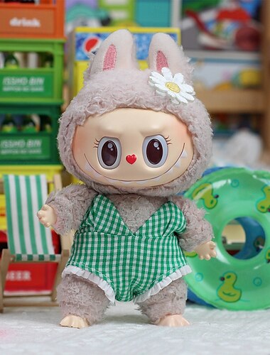  Kleidungsset ForLabubu Modekleidung Zubehör Outfit geeignet für 6,69 Zoll (17cm) Puppe weiche Baumwollkleidung Ersatz keine Puppe NUR Kleidung