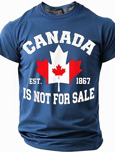  Men's Canada T Shirt Short Sleeve T shirt 3D Print Crew Neck Shirt Fashion Daily Basic Street Casual Daily Black Blue Green Summer Spring All Seasons Clothing Apparel S M L XL XXL XXXL
