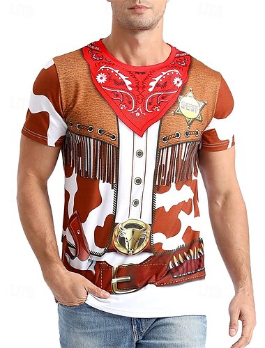 Oktoberfest Cowboy T-Shirt Bayerisch München Deutsch Grafik Für Herren Erwachsene Karneval Oktoberfestbier 3D-Druck Party Alltagstauglich