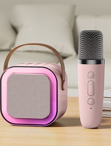  K12 drahtloses Mikrofon Karaoke-Maschine Bluetooth-Lautsprecher KTV HiFi Stereo Sound LED-Leuchten für Outdoor-Home-Party