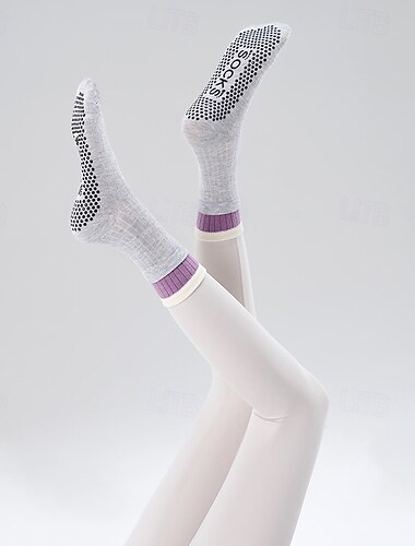  Mujer Calcetines de suelo manchas Antifricción absorbente del sudor A prueba de resbalones por Pilates Danza Aptitud física