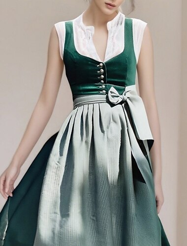  Karneval Oktoberfestbier Kostüm Kleid Dirndl Trachtenkleider Dienstmädchen Bayerisch Deutsch Wiesn Damen Karneval Bier Festival Stoff im traditionellen Stil Kleid Schürze