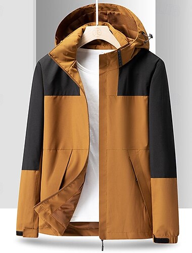  Herren Windjacke Wanderjacke Regenmantel Außen Wasserdicht Winddicht Wanderoutfits Wanderbekleidung Frühling Herbst Oberteil Camping / Wandern / Höhlenforschung Laufen Schwarz Weiß Blau