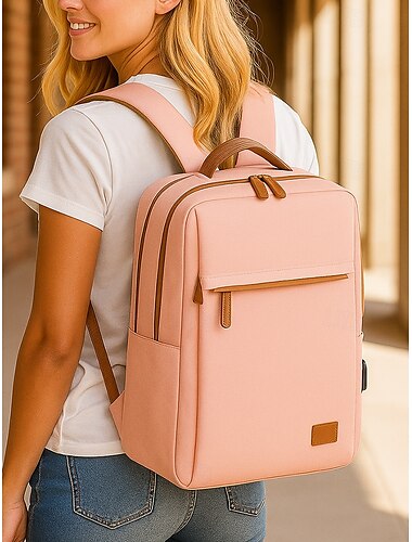  Sac à dos étanche pour ordinateur portable avec chargeur USB, sac d'école de voyage d'affaires résistant à l'usure avec conception à plusieurs compartiments pour l'université, le travail et l'utilisation quotidienne