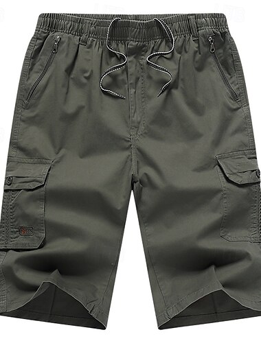  Herren Cargoshorts Wandershorts Sportshorts Außen Normale Passform Leicht Atmungsaktiv Caprihose Tasche Elastischer Bund Schwarz Armeegrün Baumwolle Camping / Wandern Laufen S M L XL XXL