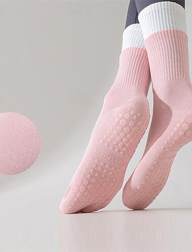  Mujer Calcetines de suelo Dispensador antideslizante antiolor Antifricción absorbente del sudor por Pilates Danza Aptitud física