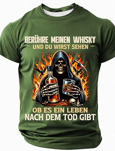 Oktoberfest Pánské Whisky němčina Tričko Krátký rukáv tričko 3D tisk Tričkový Kulatý Košile Přehnaný Designové Párty ulice Ležérní Černá Rubínově červená Vodní modrá Léto Jaro Oblečení S M L XL XXL