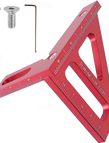  3D-Mehrwinkel-Messlineal, 45/90 Grad, Aluminiumlegierung, Holzbearbeitung, Winkelmesser, Gehrungsdreieck, Lineal, hochpräzises Layout-Messwerkzeug für Ingenieure und Schreiner