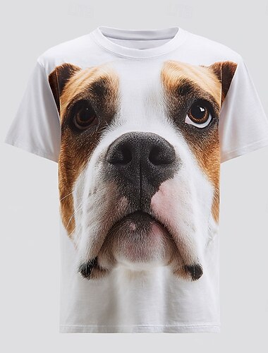  Herren Hund 3D Zeichentrick Lustig T Shirt Kurzarm T-Shirt 3D-Druck Rundhalsausschnitt Hemd Mode Übertrieben Täglich Straße Lässig Täglich Weiß 1 Weiß Weiß 2 Sommer Frühling Bekleidung S M L XL XXL