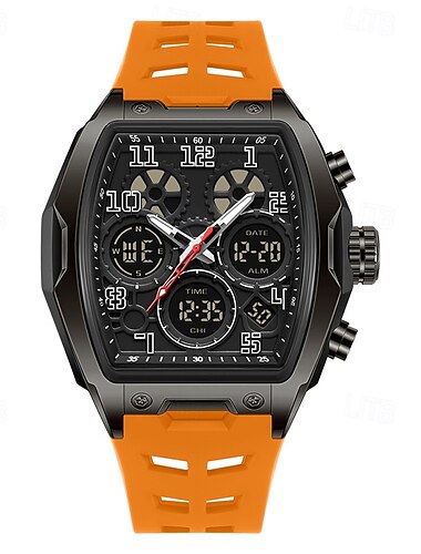  Sanda 6266 Herren elektronische Uhr Sport multifunktionale wasserdichte Weinfass Typ Countdown Herren elektronische Digitaluhr