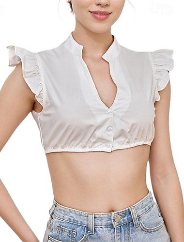  Carnaval Oktoberfest bier Kostuum Dirndl-blouse hulp in de huishouding Bavarian Duits Weiden Dames Carnaval Bierfestival Doek in traditionele stijl Blouse