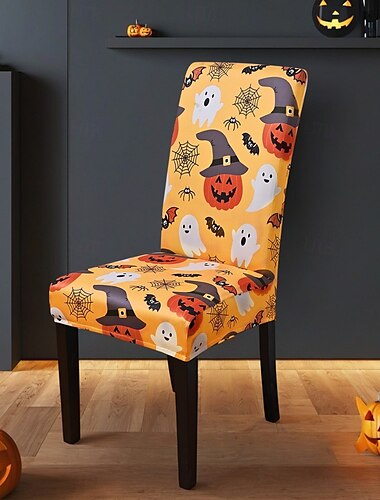  Halloween-dödskallemönster matstolsöverdrag festivalborddekor klädtillbehör för dekoration