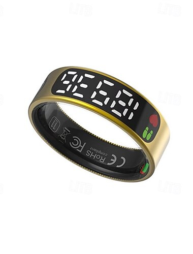  Smartring aus Edelstahl mit Digitalanzeige – Schrittzähler, Schlaf- und Schwimmtracker, kabellose Funktion, wasserdicht nach IP68, stilvolles Unisex-Design, kompaktes und stilvolles Geschenk für