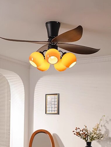  nordische Retro-Deckenventilatorleuchte, multifunktional für Wohn-/Schlafzimmer-/Esszimmer