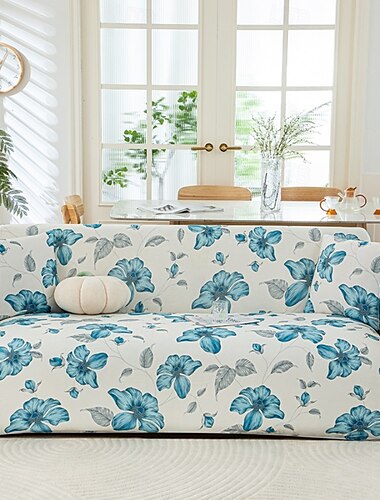  Kühlende Sofasitzbezüge mit Sommerdrucken, universelle L-förmige Chaiselongue-Sofa-Schonbezüge, 1/2/3/4-Sitzer, kühler Stretch-Couchbezug aus Eisseide