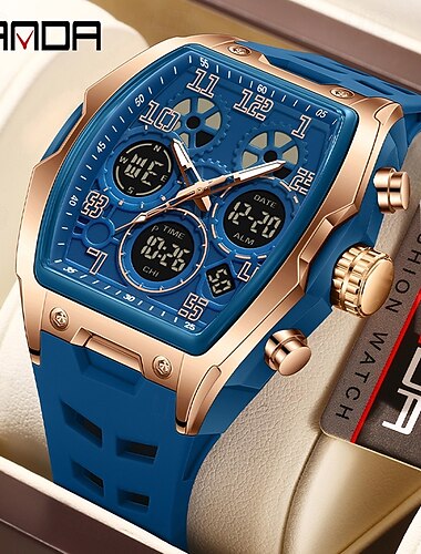 Sanda 6266 orologio elettronico da uomo sportivo multifunzionale impermeabile con conto alla rovescia, orologio digitale elettronico da uomo