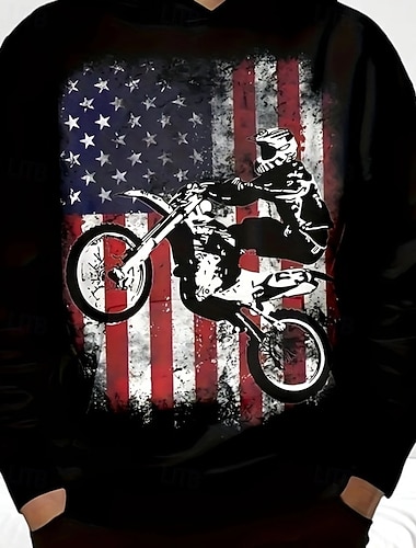  Jongens 3D Vlag Trui met capuchon Lange mouw Lente Herfst Modieus Streetwear Kinderen 4-12 jaar Capuchon Casual Dagelijks Buiten Normale pasvorm