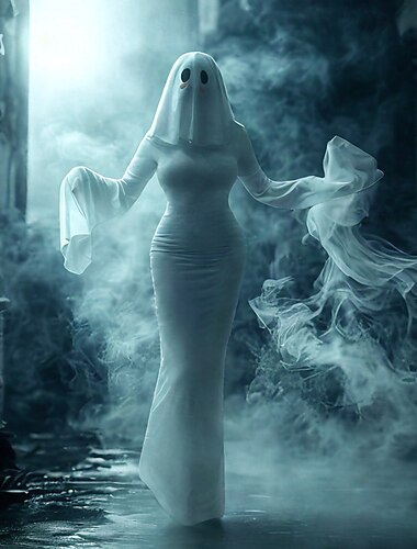  Geist Gespenstische Braut Kleid Cosplay Kostüm Halloween Damen Erwachsene Karneval Leistung Halloween Halloween Maskerade Tag der Toten Einfaches Karnevalskostüm