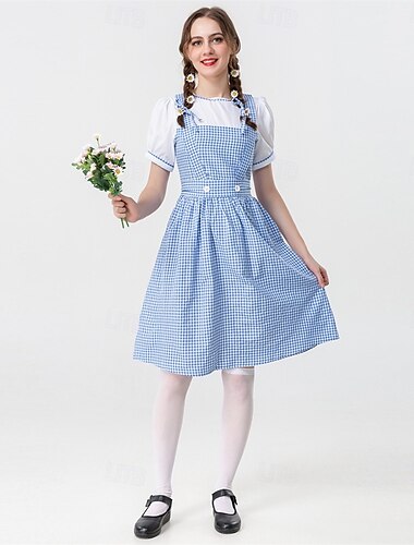  Karneval Oktoberfestbier Kostüm Kleid Dirndl Trachtenkleider Oktoberfest / Bier Bayerisch Wiesn Wiesn Damen Stoff im traditionellen Stil Kleid
