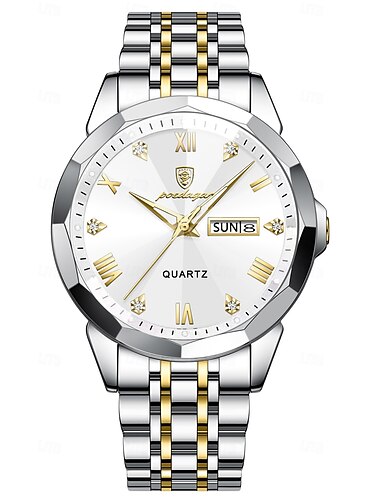  Herrenuhren Luxusmode original Quarzuhr für Mann wasserdicht leuchtende Datumswochenarmbanduhr