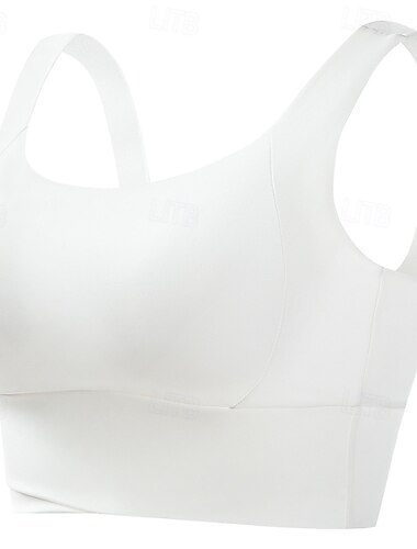 Damen Yoga-BH Sport-BH Pilates-BH BH-Top Push-Up Hosen nahtlos Antivibration Bürgellos Einfarbig Sport Sportkleidung Melonen-Rot Schwarz Fitnessstudio Zumba Laufen