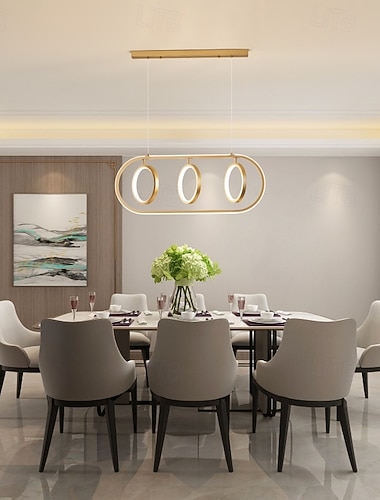  Függőlámpa kerek étkezőasztal lámpák, forgatható függőlámpa, fényerőszabályozható mennyezeti lámpa távirányítóval, modern gyűrű alakú csillár étkezőbe, hálószobába, konyhába, lámpa