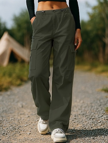  Damskie Spodnie cargo Spodnie turystyczne Wiosna Jesień Na wolnym powietrzu Regularny Szybkie wysychanie Lekki Oddychający Spodnie Zielony Szary Kemping i turystyka Golf Bieganie S M L XL XXL