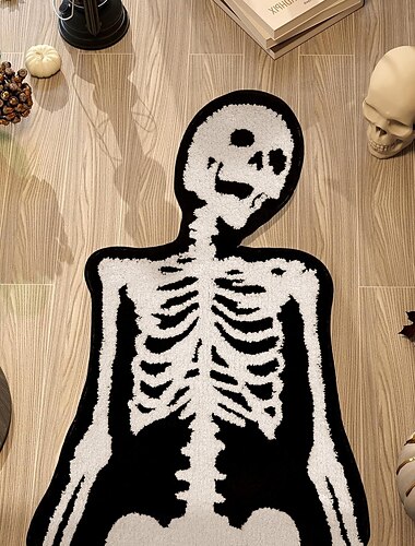  ハロウィンの頭蓋骨のウェルカムマット、滑り止めドアマット、丈夫で洗える屋内/屋外用フロアラグ、ポーチ、玄関、家の装飾に