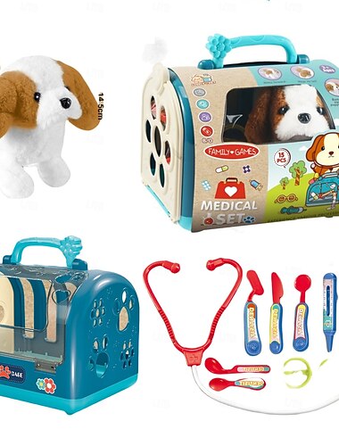  15-teiliger realistischer Roboterwelpe – interaktives Gehen &bellender Hund mit Gesang/Schwanzwedeln pädagogisches Spiel &Plüsch-Geburtstagsgeschenk für 2-5-jährige Mädchen