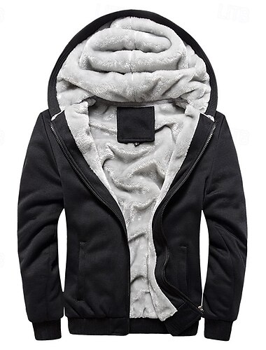  Hombre Sudadera con cremallera Sudadera Sudadera con capucha de lana Negro Rojo Azul Piscina Gris Con Capucha Plano Cremallera Bloque de Color Deporte Casual Diario Poliéster Ropa de calle Fresco