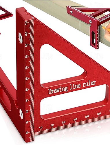  3D multi-hoek meetliniaal 45/90 graden aluminiumlegering houtbewerking vierkante gradenboog verstek driehoek liniaal hoge precisie lay-out meetinstrument voor ingenieur timmerman