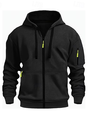  Homme Sweat à capuche zippé Sweat à capuche Noir Blanche Vin Vert Véronèse Rouge À capuche Uni Fermeture éclair Bloc de Couleur Sport & Loisir Occasionnel Quotidien Polyester Frais Occasionnel