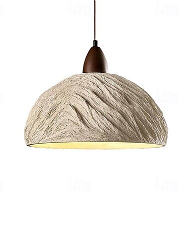  Lampada a sospensione moderna in cemento, lampadario a cupola in legno industriale per isola cucina, lampada a sospensione industriale retrò per camera da letto rurale, lampada da soffitto per