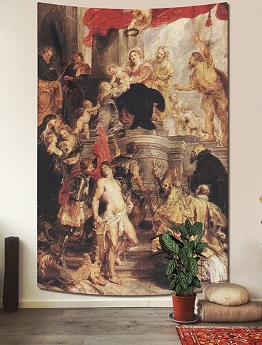 Mittelalter Wandteppich Hängender Wandteppich Großer Wandteppich Wanddekoration Fotografische Kulisse Decke Vorhang Heim Schlafzimmer Wohnzimmer Dekoration