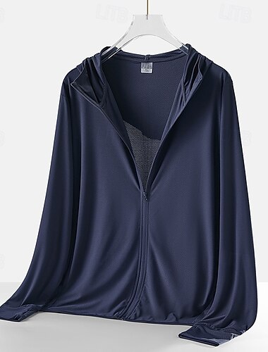  Hombre Chaqueta para correr Chaqueta para exteriores Full Zip Manga Larga Abrigos Deportivo Protección Solar Transpirable Secado rápido Ligero Tenis Golf Corriendo Ropa de deporte Ropa de Deporte