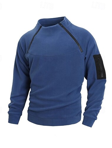  Herren Kapuzensweatshirt Pullover Kapuzensweatshirt Schwarz Armeegrün Blau Dunkelgray Beige Hoher Ausschnitt Einfach Reißverschluss Sport & Outdoor Täglich Ferien Cool Designer Sportbekleidung Winter