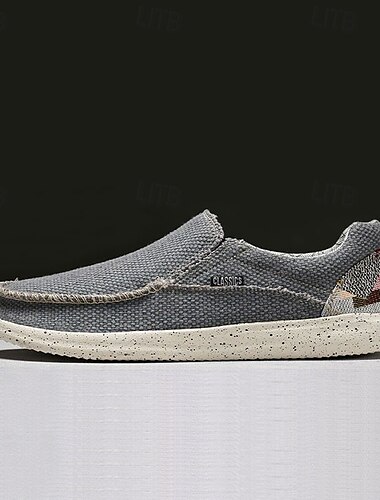  Blaue gewebte Slipper für Herren, Obermaterial aus strukturiertem Stoff mit weicher Laufsohle, bequem für den Alltag, zum Autofahren und für den entspannten Sommerstil