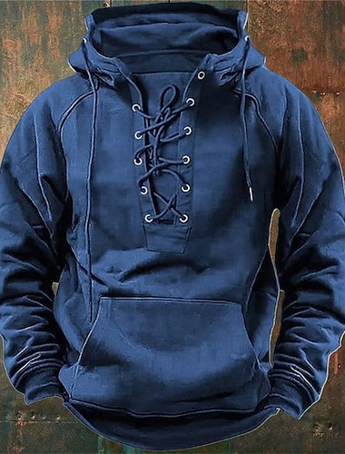  Herren Hoodie Sweatshirt Kapuze Schwarz Rosa Armeegrün Blau Khaki Mit Kapuze Glatt Kordelzug Vordertasche Sport & Natur Täglich Festtage Strassenmode Basic Brautkleider schlicht Frühling & Herbst