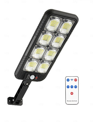  100/200led Solarstraßenlaterne IP65 wasserdichte Solar-Außenleuchten mit Bewegungsmelder Solar-Wandleuchte mit Fernbedienung für Gartenhof 1 Stück