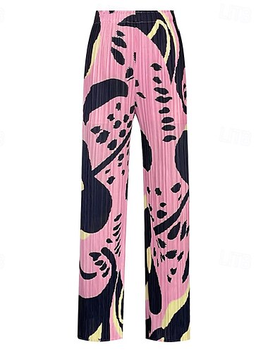  Women's Chinos Capri shorts Elegant Vacation Vintage Ankle-Length Mid Waist Floral Graphic Stretchy Formal Vacation Street Yellow Pink Summer Spring Fall Loose Fit