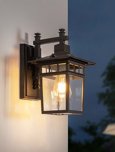  zewnętrzne oświetlenie ścienne aluminiowe wodoodporne zewnętrzne latarnie ścienne, antykorozyjne zewnętrzne czarne kinkiety ścienne oświetlenie ganku do domu garaż, drzwi