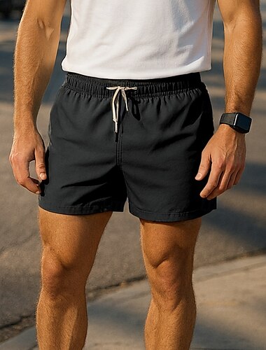  Femmes Shorts de course Ceinture Élastique Shorts Sport & Loisir Occasionnel Séchage Rapide Léger Respirant Tennis Le golf Course Coupe régulière Tenue de sport Tenues de Sport Couleur Unie Noir