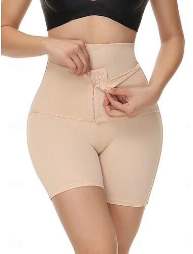  Damen Formende Unterwäsche Schwitzgürtel Sport Einfarbig Elastischer Bund Shorts Täglich Ärmellos Schwarz Beige Sommer Frühling Herbst Winter