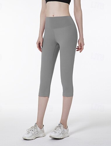  Damen Pilates-Leggings Sporthosen Yoga-Leggings Leicht Pilates Zumba Laufen Capri Leggings Schwarz Rosa Blau Herbst Winter Sport Sportkleidung Mikroelastisch